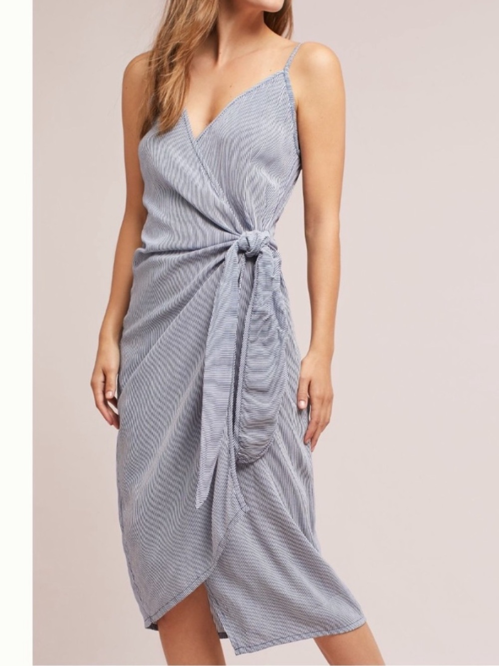 Faithful the brand dresses Kara Oxford Blue and White 6
